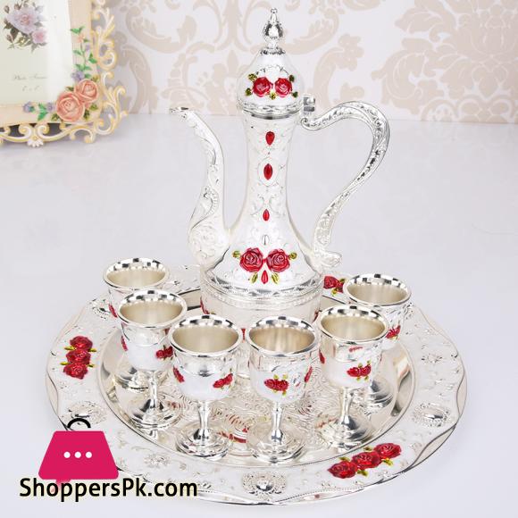 Wedding Zinc Alloy Golden Silver Flagon Kawa Set Gift Set Home Decor
