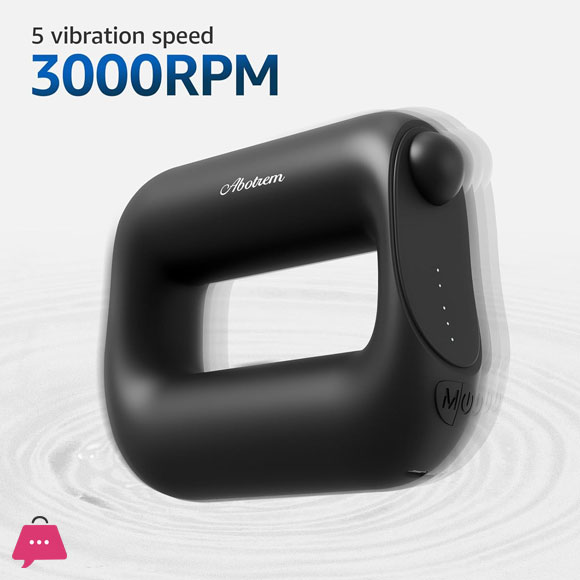 Abotrem Percussive Massager with Multiple Head Attachments, Quiet Brushless Motor
