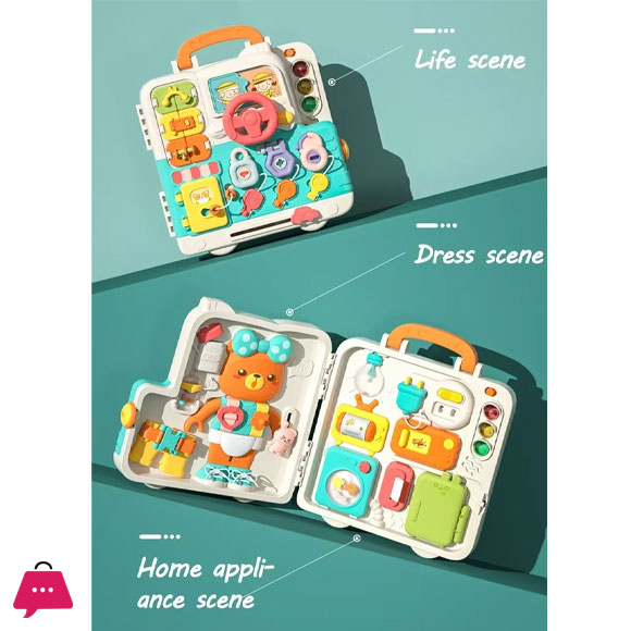 Baby Sensory Busy Board Montessori Toys Music Lights Switch Multifunction Travel Play Early Educational Activities Toy for Kids
