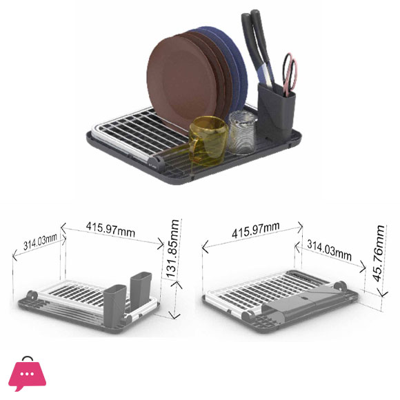 Binca Foldable Aluminum Dish Rack AZ-3