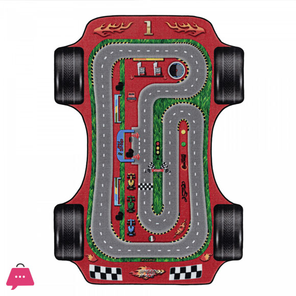 Childrens Carpet Play Carpet Racing Car Motorway Street Motif Rectangular 50 x 80 CM
