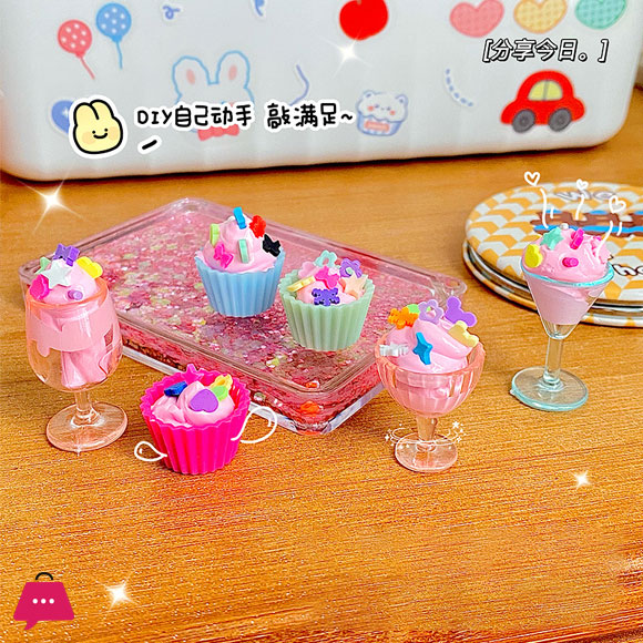 Childrens Cartoon Diy Cream Glue Set Play House Girls Toys Cream Cake Making Educational Toys