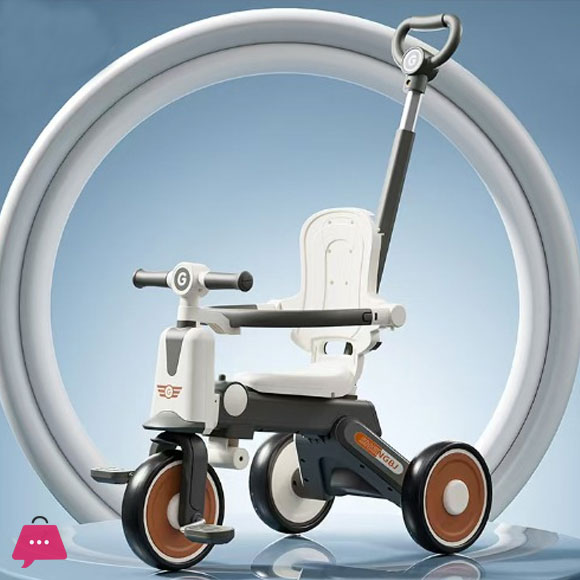 Childrens Tricycle Can Sit and Push Baby Artifact Hand Push Lightweight Folding Bicycle