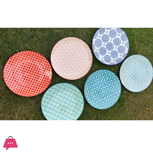 Danny Home Porcelain Flate Plates 8.5 Inch 1Pcs