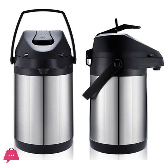 DayDays Airpot thermos Vacuum Insulated Stainless Steel Lever Action Airpot Thermos Water Coffee Airpots Dispenser with Pump - 4Liter