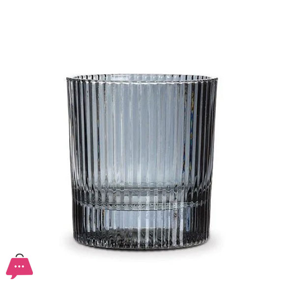 Drinkware Glass Set of 6 pcs – Ridged Stripe Smoke