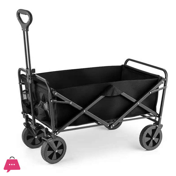 Folding Wagon Cart with Brakes 33.8 Inch Extra Large