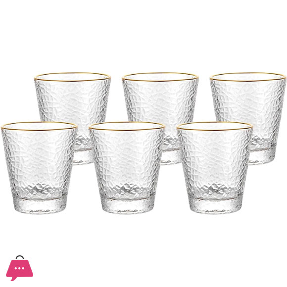 Glassware Drinking Glasses Set of 6 Drinking Glasses Drinking Glass for Water Juice and Cocktails Water Glass