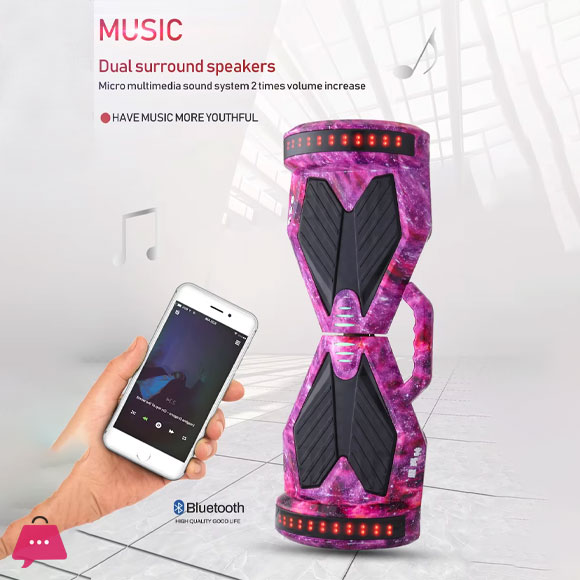 High Quality Dual Wheels Bluetooth Speaker+Led lights hoverboard