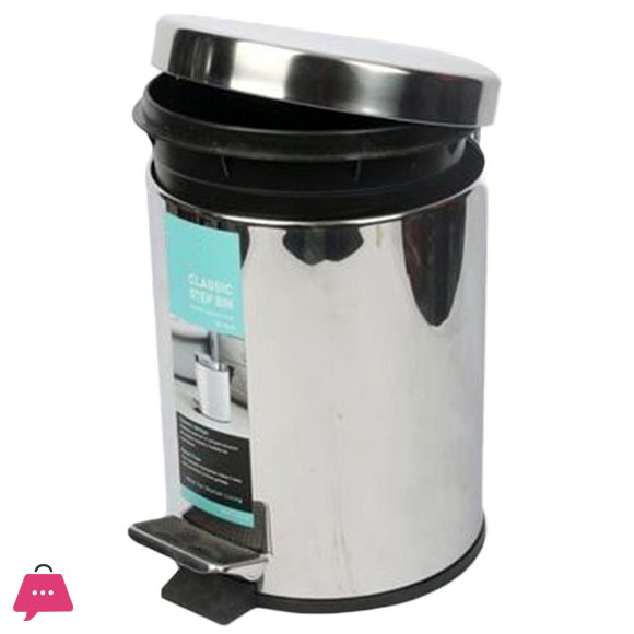 Homeatic Basic Pedal Bin Stainless Steel - 7 Ltr