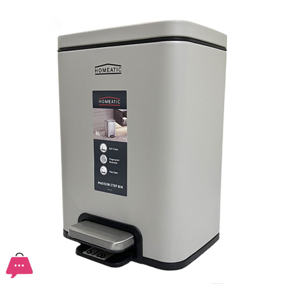 Homeatic Madison Stainless Steel Step Bin 6Ltr