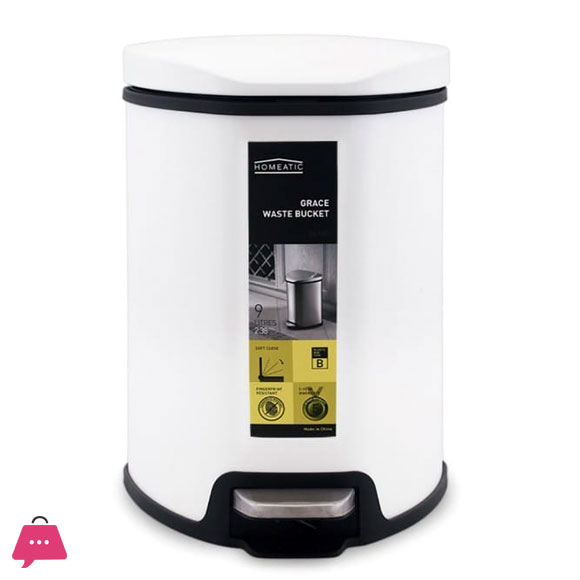 Homeatic Stainless Steel Grace Pedal Bin 5-Litre