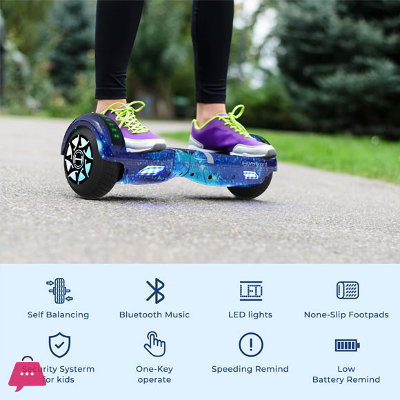 iHoverboard H4 Blue Bluetooth Hoverboard 6.5 Inch