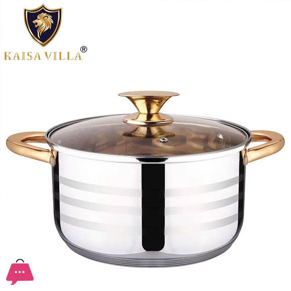 KAISA VILLA-Stainless-Steel-Cooking Pot - 28CM 9.5 Ltr