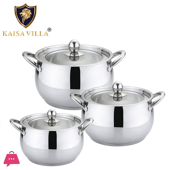 KAISA VILLA Stainless Steel Cooking Pot Cookware Set of 6