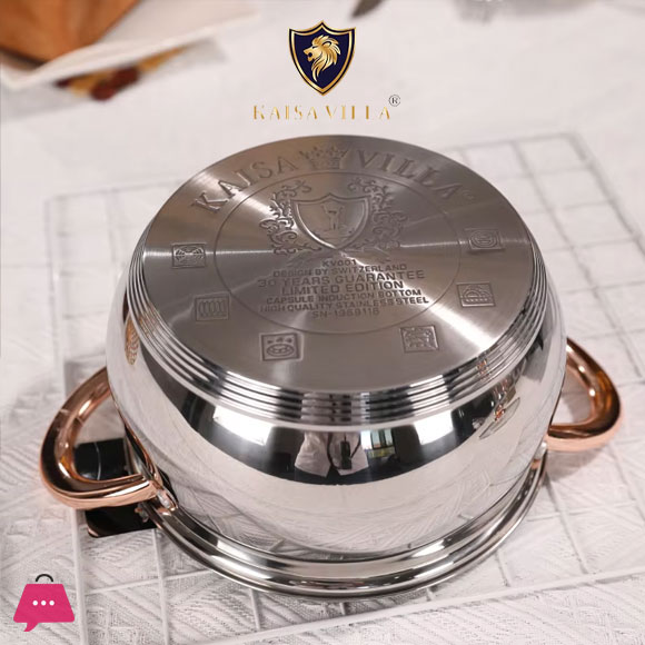 KAISA VILLA Stainless Steel Cookware Set 12 Pcs