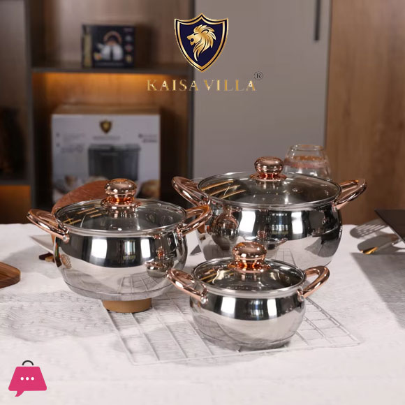 KAISA VILLA Stainless Steel Cookware Set 12 Pcs