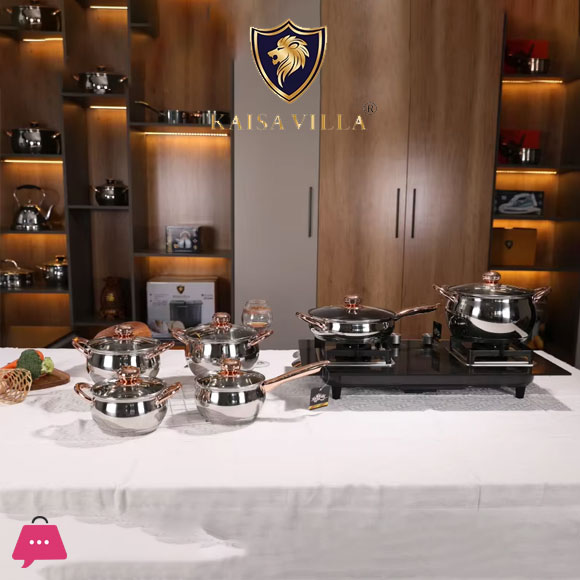 KAISA VILLA Stainless Steel Cookware Set 12 Pcs