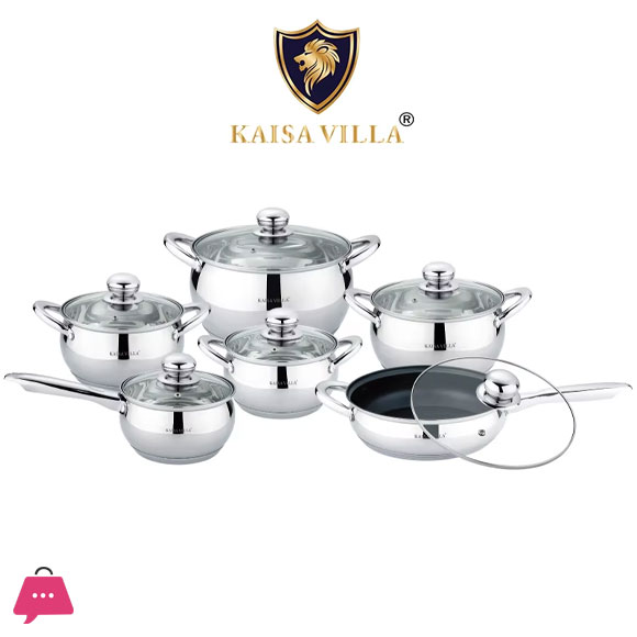KAISA VILLA Stainless Steel Cookware Set 12 Pcs
