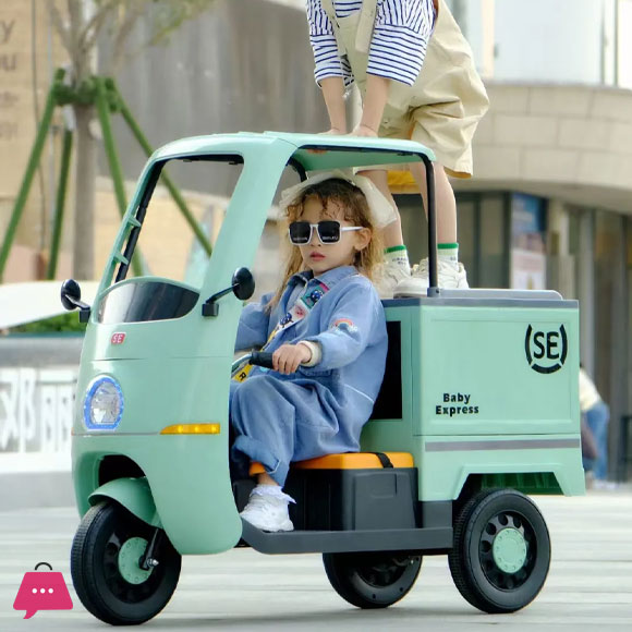 Kids Electric Ride on Tuk Tuk 3-Wheeler Electric Rickshaw- 12V
