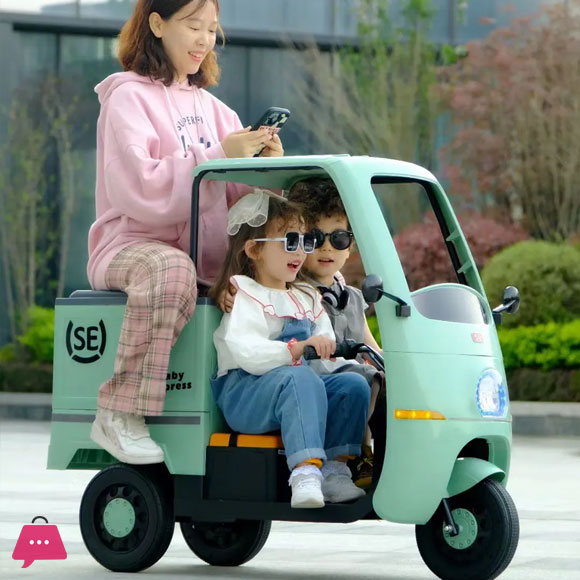 Kids Electric Ride on Tuk Tuk 3-Wheeler Electric Rickshaw- 12V