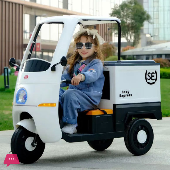 Kids Electric Ride on Tuk Tuk 3-Wheeler Electric Rickshaw- 12V
