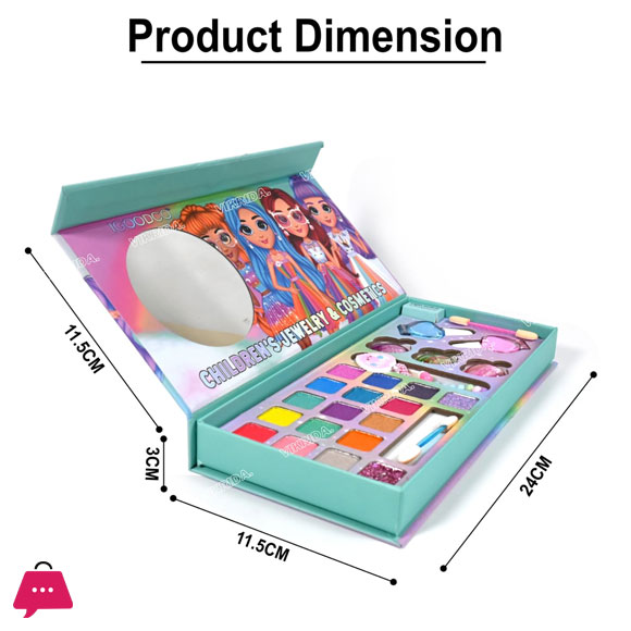 Kids Washable Makeup Kit Fold Out Makeup Palette with Mirror with Light