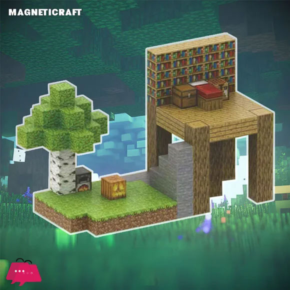 MagnetiCraft Minecraft Magnetic Cube Magnetic Blocks-Build Mine Magnet 124Pcs