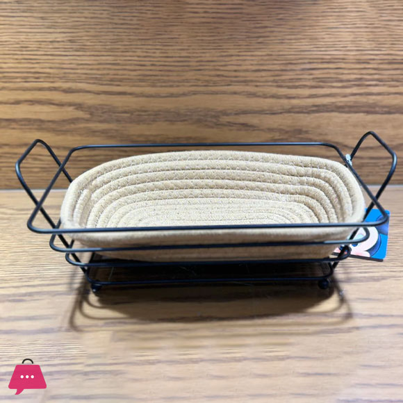 Multipurpose Metal Bread Basket With Wool Bowl for Serving Bread And Fruit
