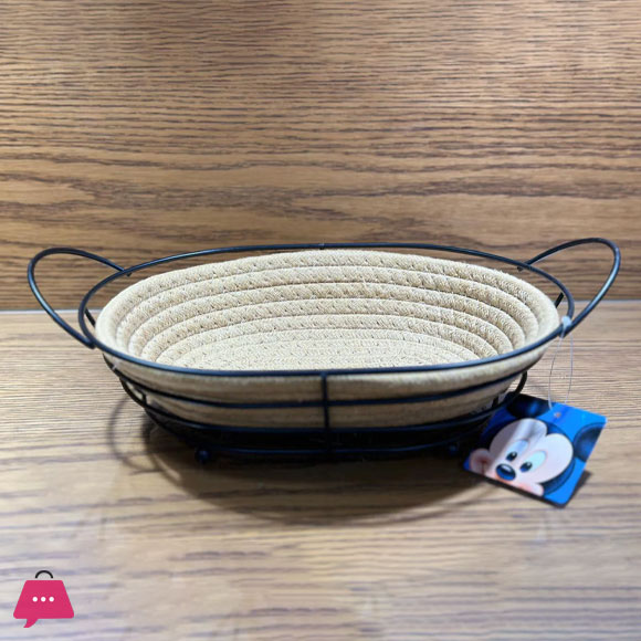 Multipurpose Metal Bread Basket With Wool Bowl for Serving Bread And Fruit