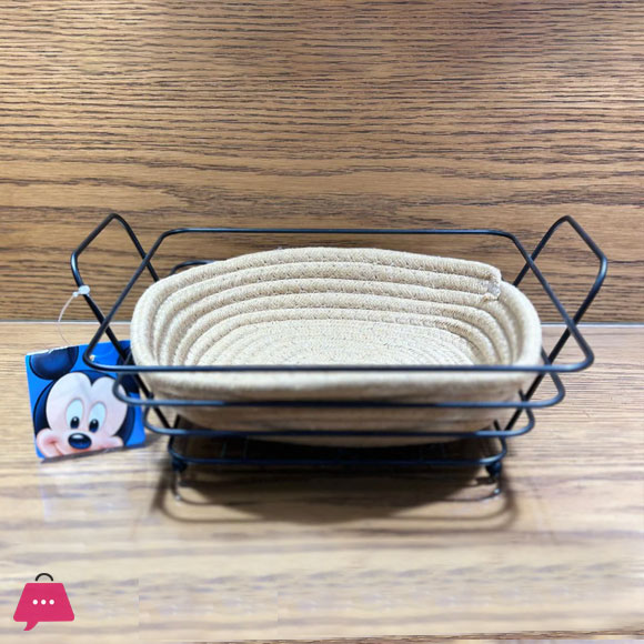 Multipurpose Metal Bread Basket With Wool Bowl for Serving Bread And Fruit