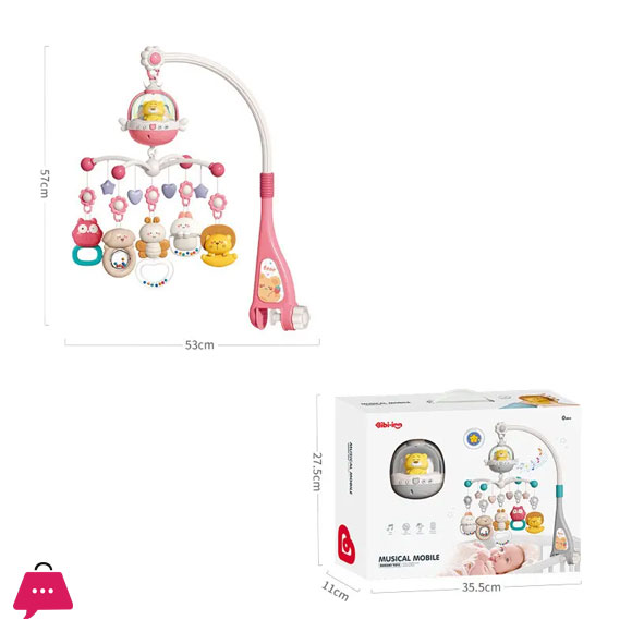 Music Rotating 0-1 year old Baby Remote Control Bed Bell Toy Soothing