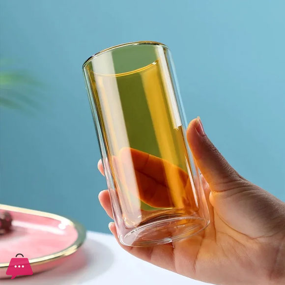 Neon Color Glass Double Wall Cylindrical Glass - 400ml