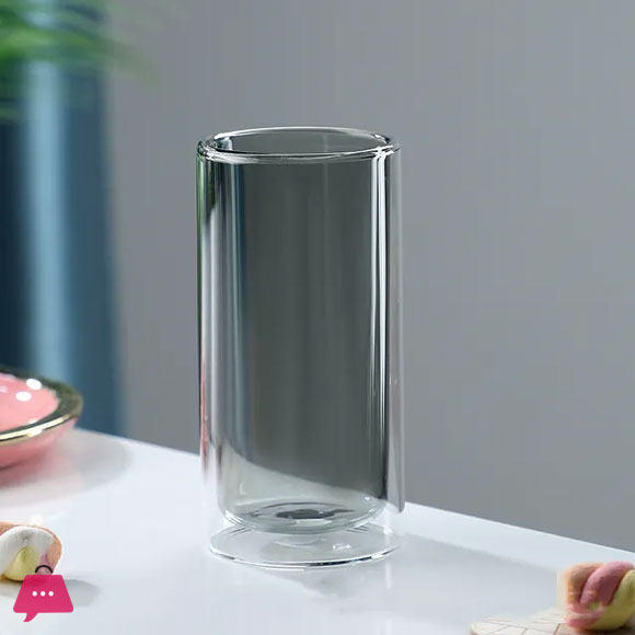 Neon Color Glass Double Wall Cylindrical Glass - 400ml