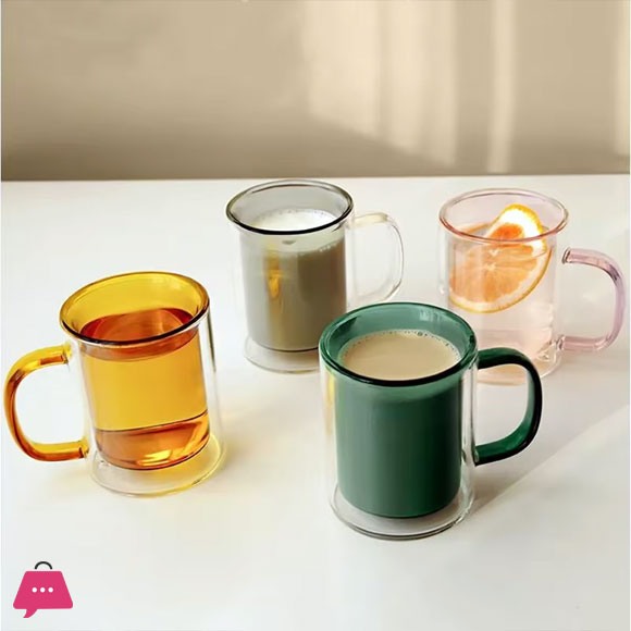 Neon Color Glass Double Wall Mug