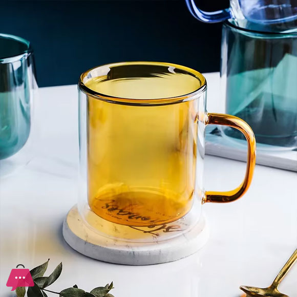 Neon Color Glass Double Wall Mug