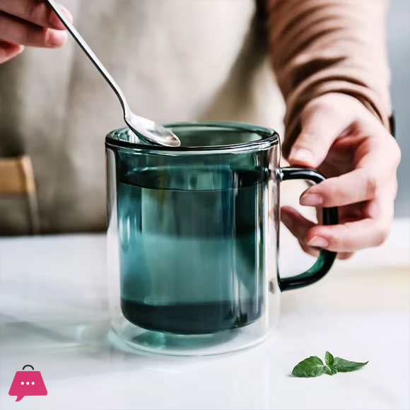 Neon Color Glass Double Wall Mug