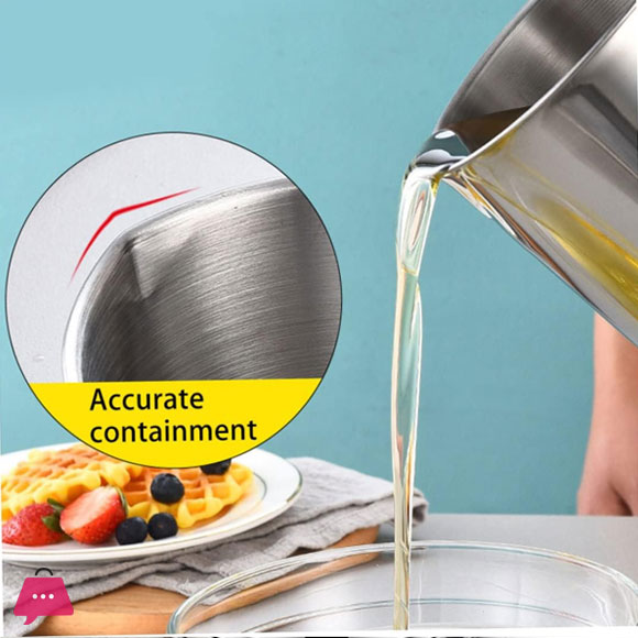 Oil Strainer Pot Stainless Steel Container Oil Storage Can with Removable Filter Lid with Strainer 1.2Liter