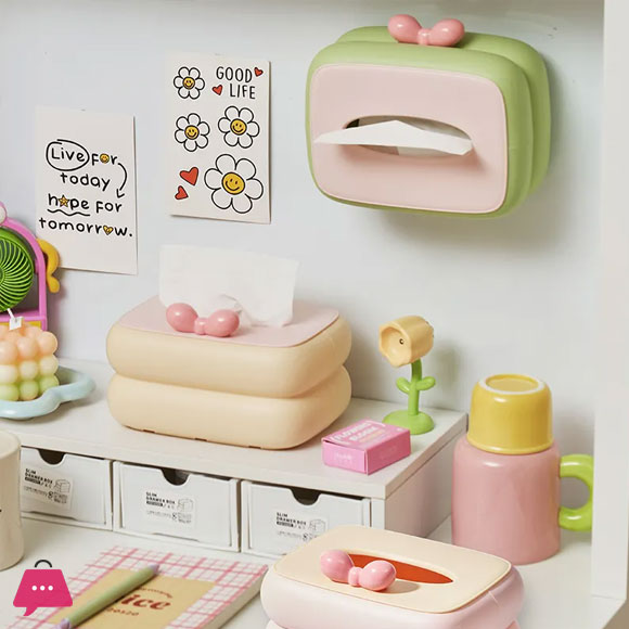 Plastic Tissue Box with Spring Cartoon Napkin Holders