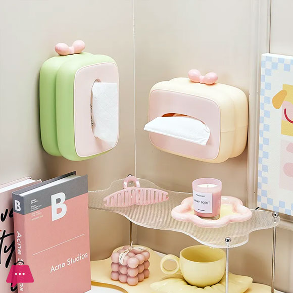 Plastic Tissue Box with Spring Cartoon Napkin Holders