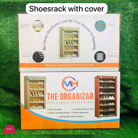 Portable Shoe Rack with Cover 5-Shelf