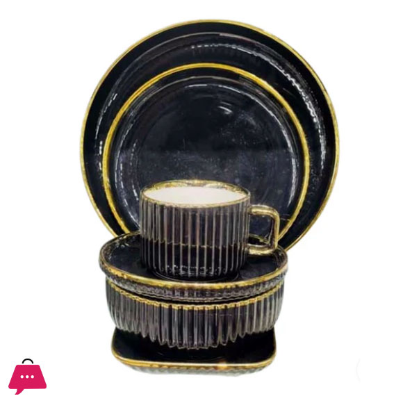 Premium Porcelain Dinner Set with Cream Shine Finish and Elegant Self Linning Texture