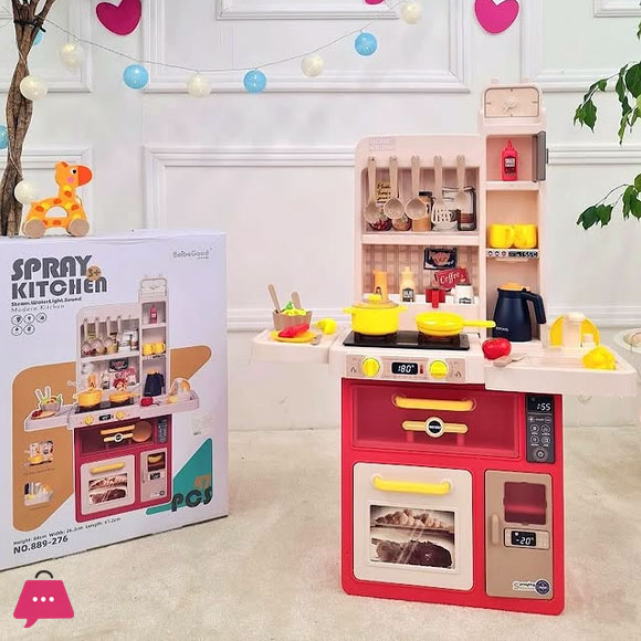 Pretend Play Cooking Food Preschool Water Spray Kitchen Set Toys for Kids Big Size Baby