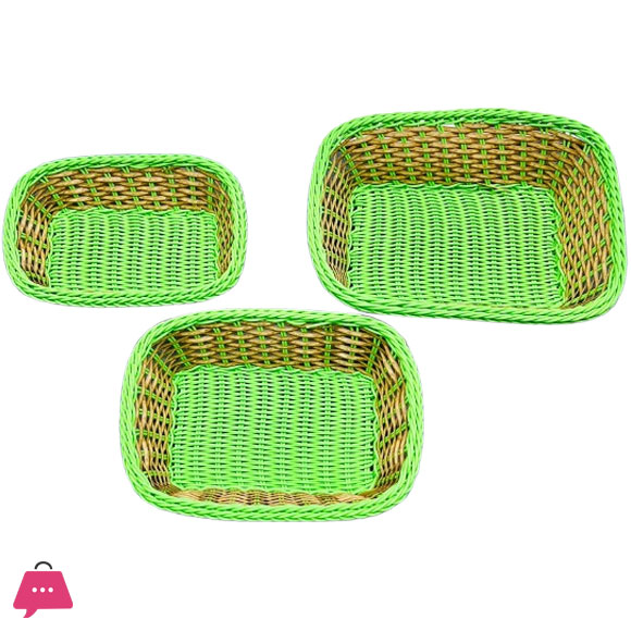 Rattan Wicker Woven Serving Baskets Set of 3