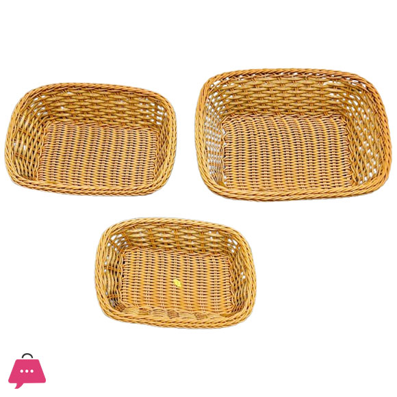 Rattan Wicker Woven Serving Baskets Set of 3