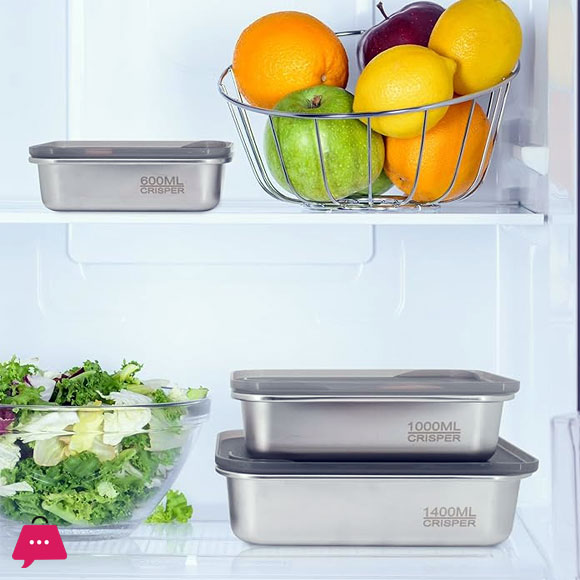 Stainless Steel Food Containers with Lids Snack Containers Leak Proof (600ml+1000ml+1400ml)