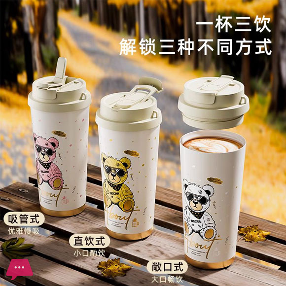 Stylish Bear Vacuum Insulated Flask - 500ml