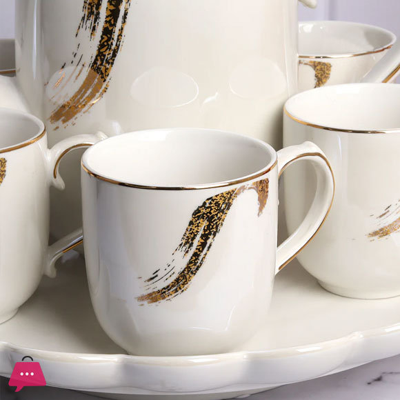 Tea Set with Kettle & Tray - 6 Cups
