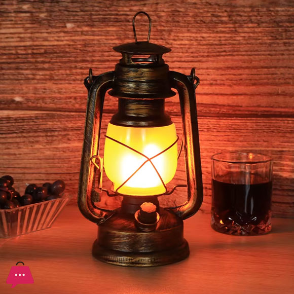 Vintage Kerosene Lantern Sensor Lamp Table Night Light Creative Bar Cafe LED Camping Lights 35CM