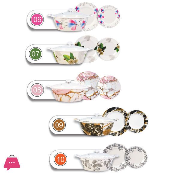 Xelant Melamine Double Glaze Dinner Set of 77